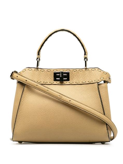 fendi double handle selleria bag|Fendi peekaboo bag sale.